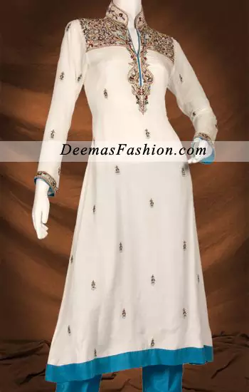 Off White Ferozi Aline Shirt Churidar